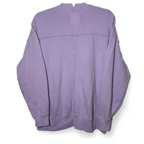 Aerie Purple “Going Off The Rails” Oversized Distressed Sweatshirt XXS - Picture 8 of 9